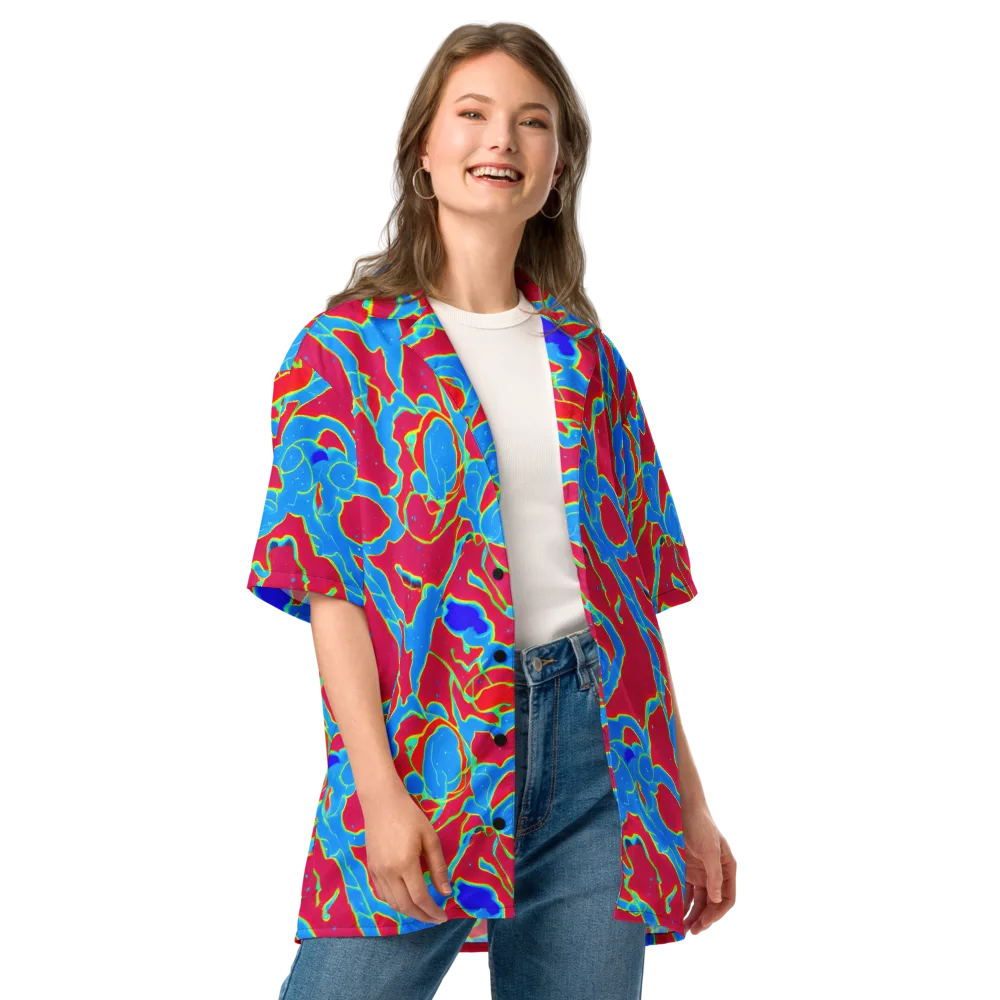 Electric Bloom on Button Shirt — Front
