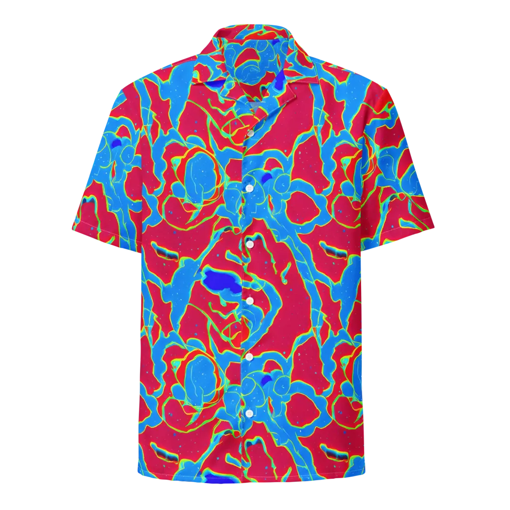 Electric Bloom on Button Shirt — Front