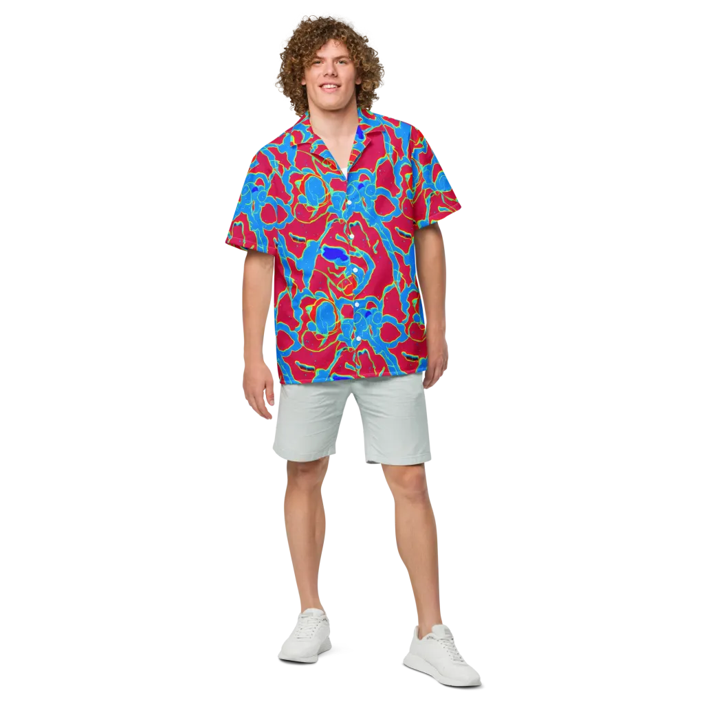 Electric Bloom on Button Shirt — Front