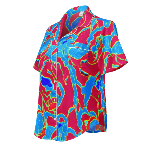 Electric Bloom on a Women's Short Sleeve Pajama Top
