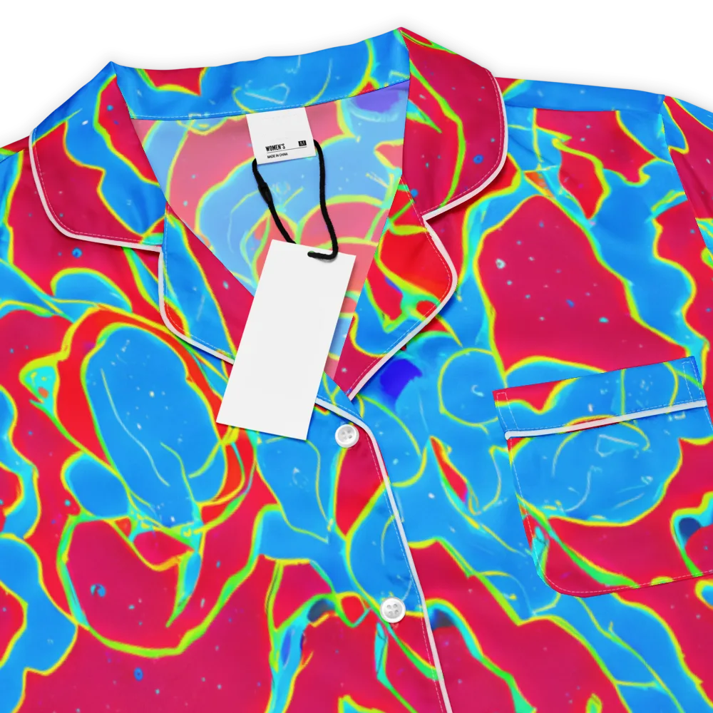 Electric Bloom on Women's Short Sleeve Pajama Top — Product details