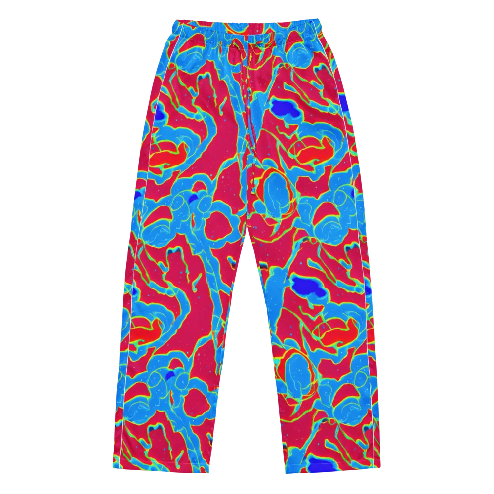 Electric Bloom on Women's Pajama Pants — Front