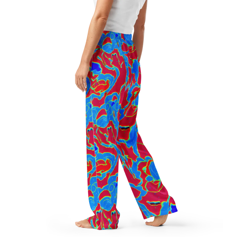 Electric Bloom on Women's Pajama Pants — Left