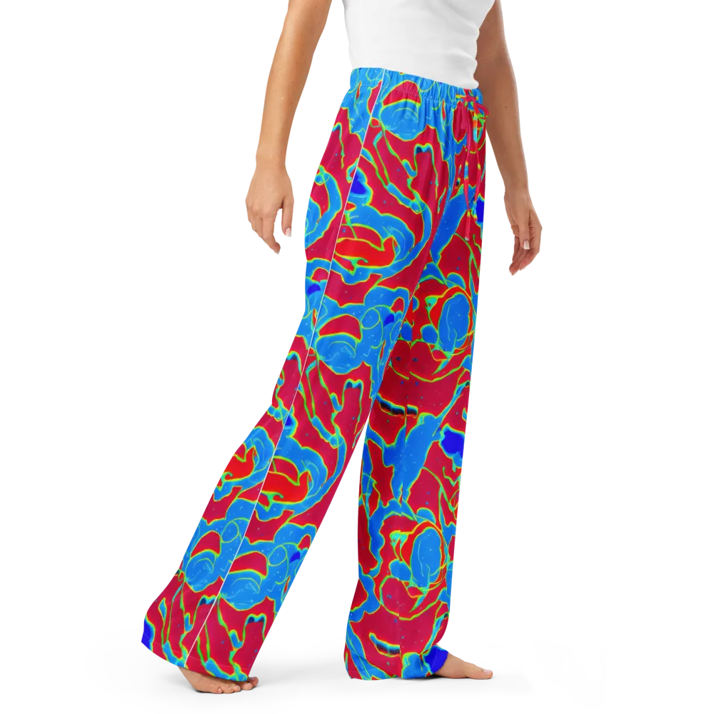 Electric Bloom on Women's Pajama Pants — Right Front