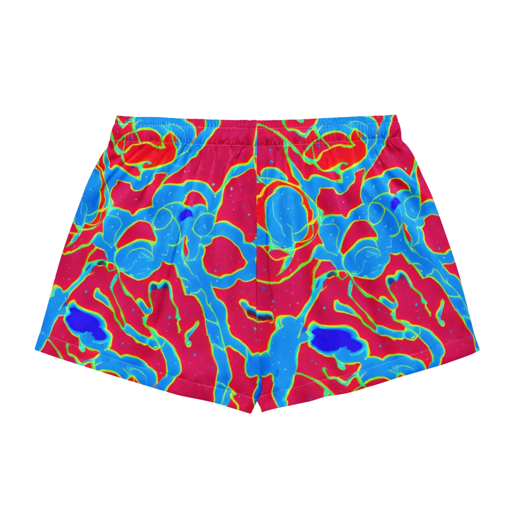 Electric Bloom on Women's Pajama Shorts — Back