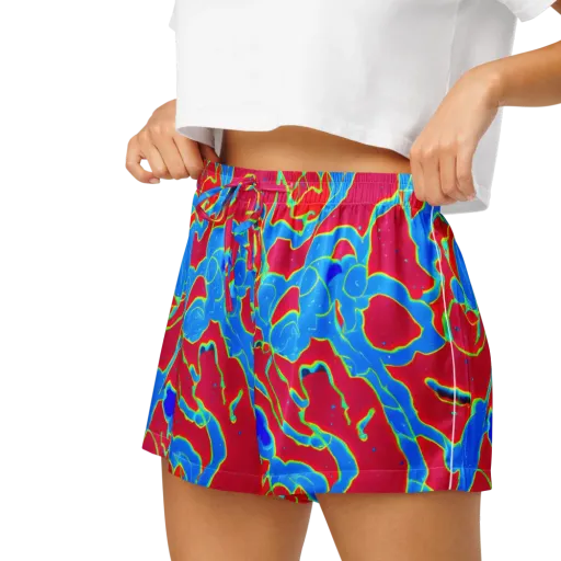 Electric Bloom on a Women's Pajama Shorts