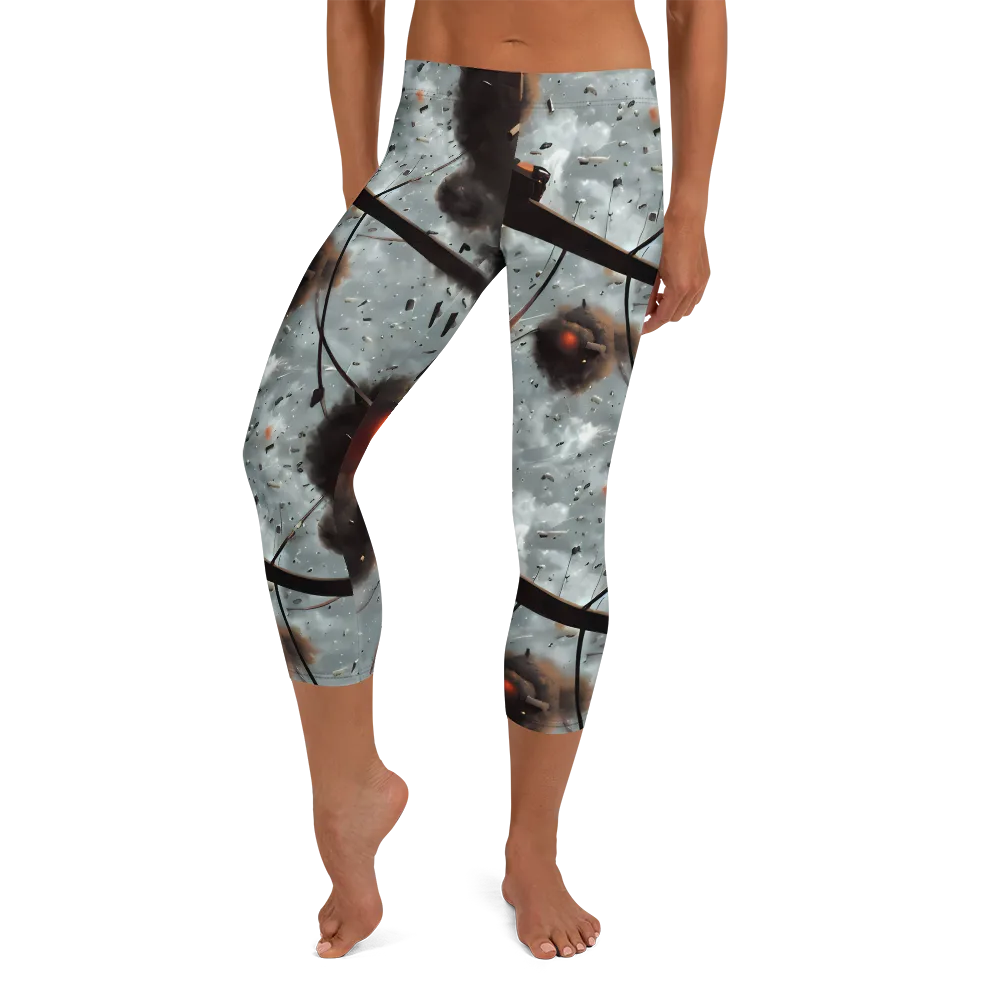 Celestial Collision on Capri Leggings — Front