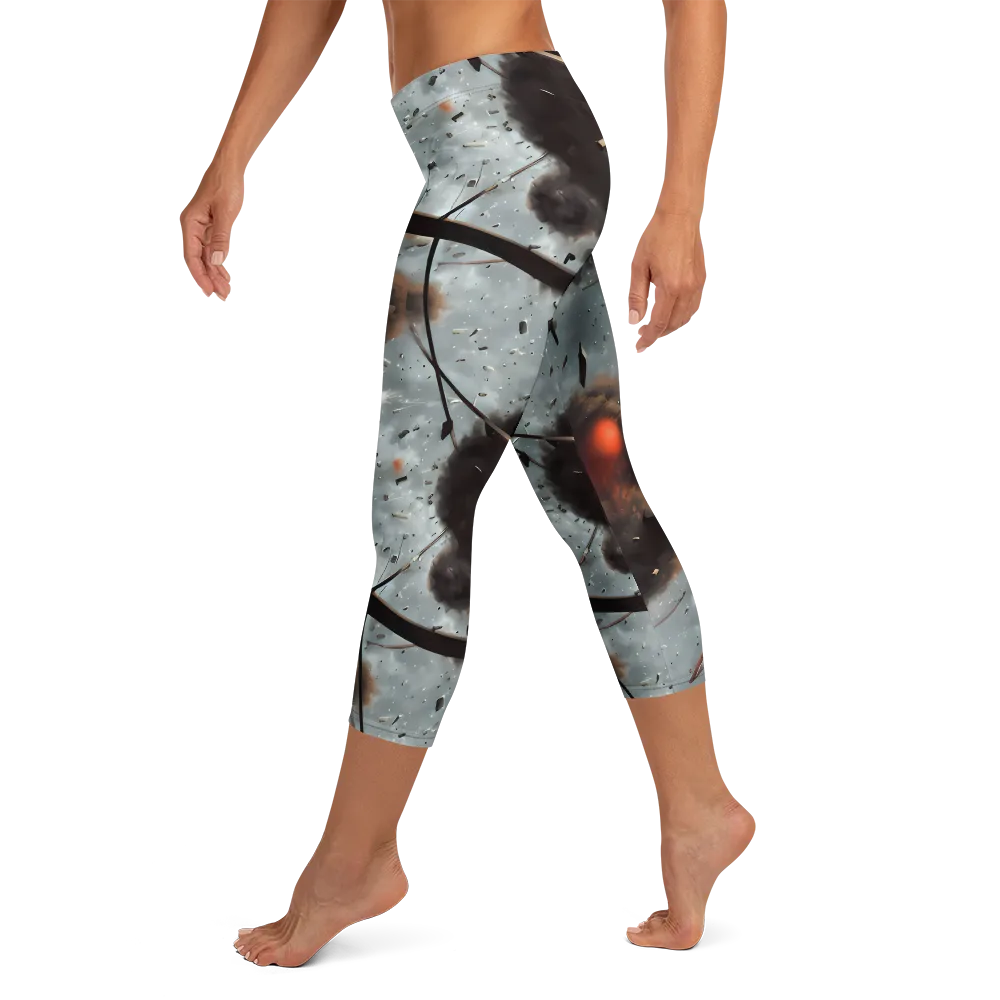 Celestial Collision on Capri Leggings — Left