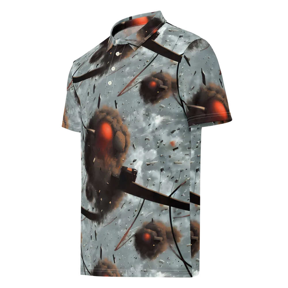 Celestial Collision on Men's Slim Fit Polo Shirt — Left Front