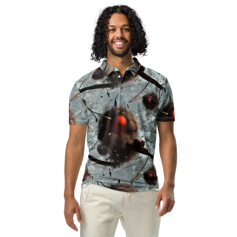 Celestial Collision on Men's Slim Fit Polo Shirt — Front