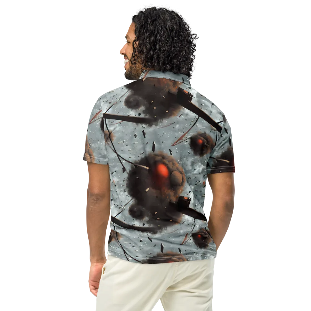 Celestial Collision on Men's Slim Fit Polo Shirt — Back