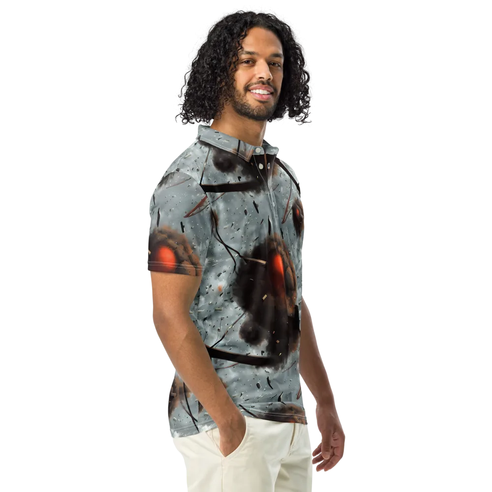 Celestial Collision on Men's Slim Fit Polo Shirt — Right Front