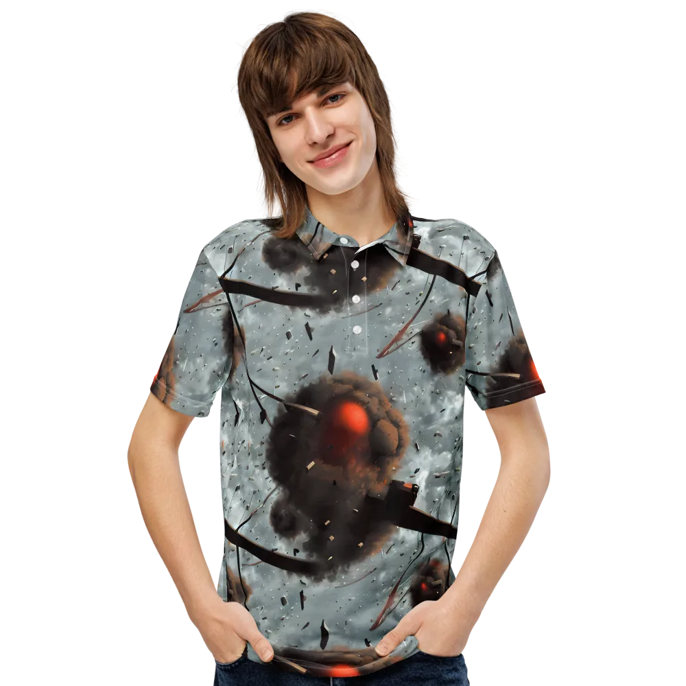 Celestial Collision on Men's Slim Fit Polo Shirt — Front