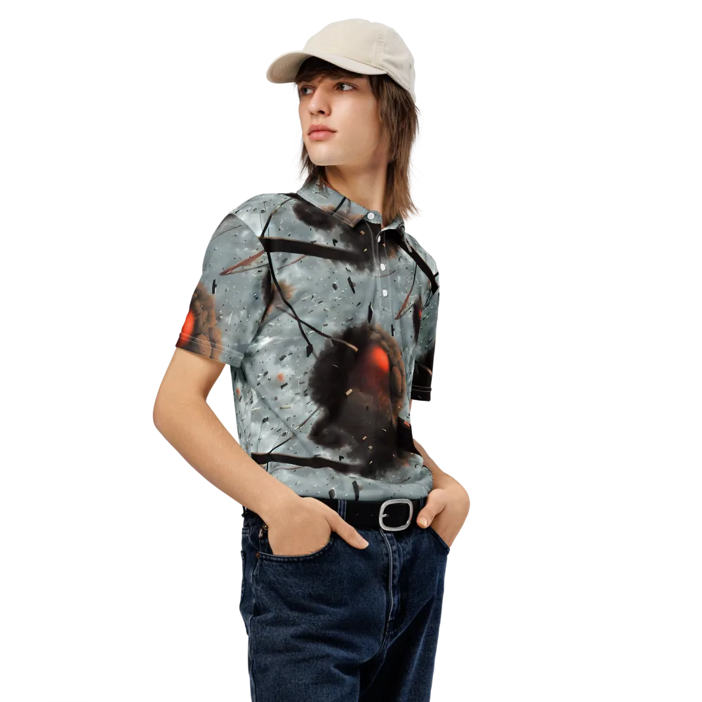 Celestial Collision on Men's Slim Fit Polo Shirt — Right Front