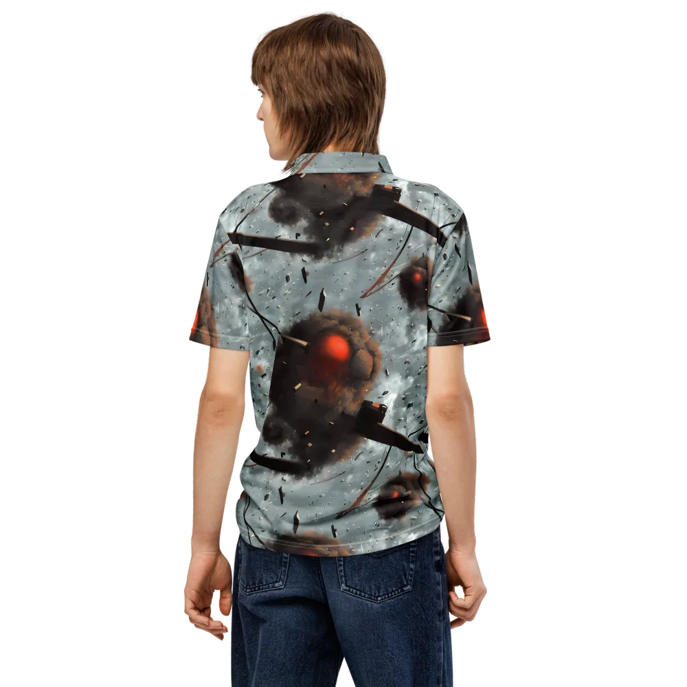 Celestial Collision on Men's Slim Fit Polo Shirt — Back