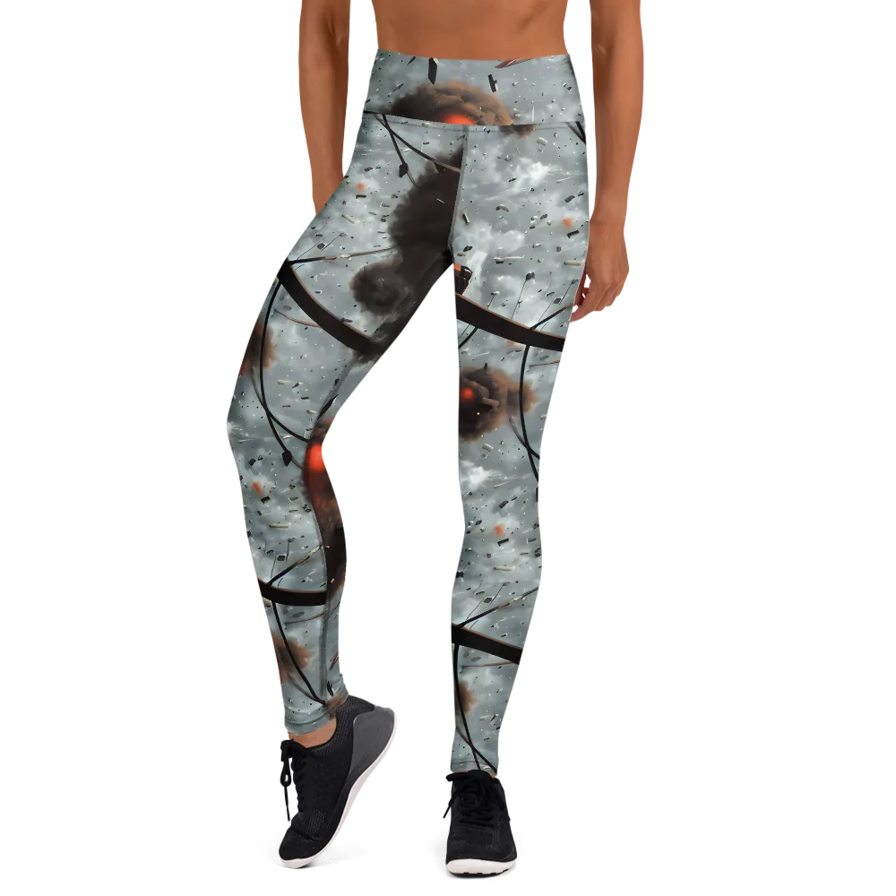 Celestial Collision on Yoga Leggings — Front