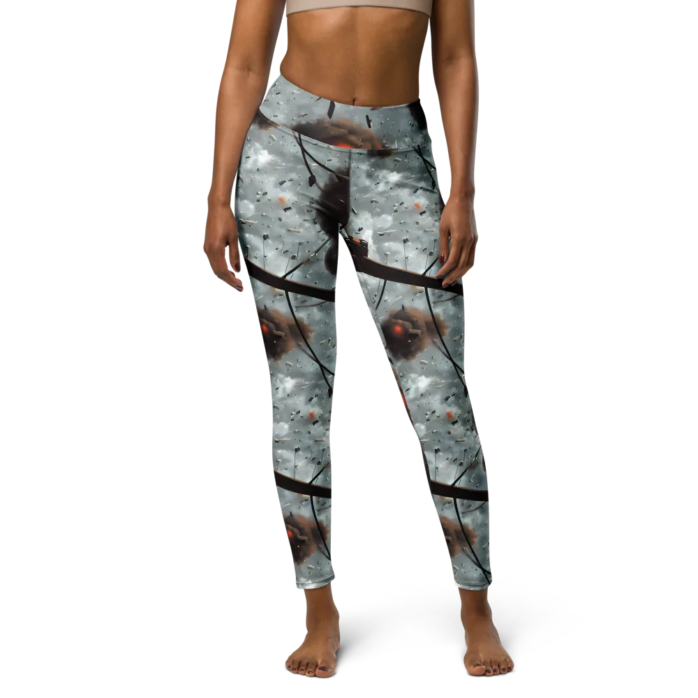 Celestial Collision on Yoga Leggings — Front