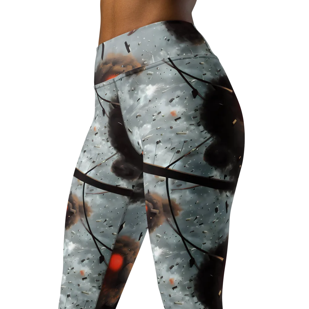 Celestial Collision on Yoga Leggings — Left Front