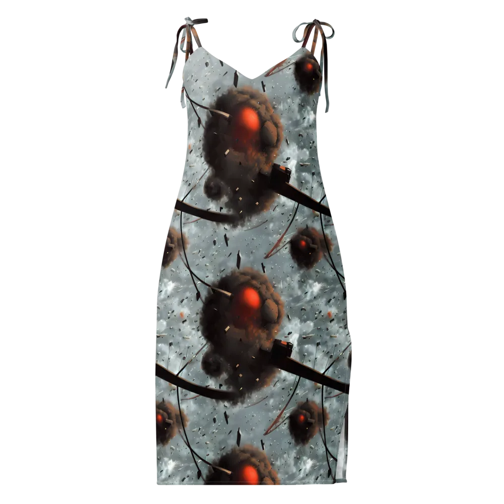 Celestial Collision on Slip Dress — Front