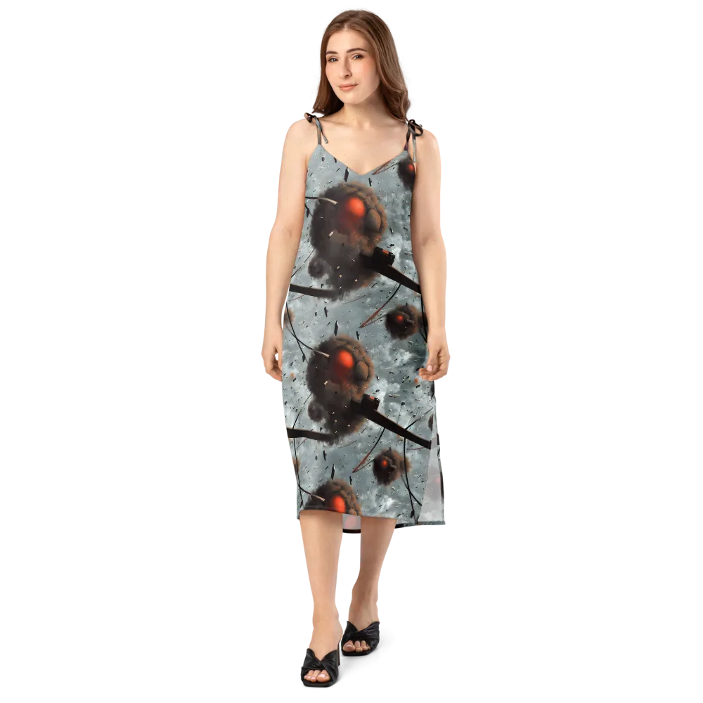 Celestial Collision on Slip Dress — Front