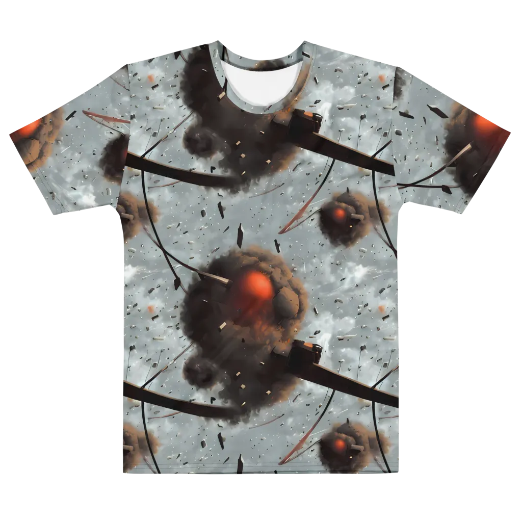 Celestial Collision on Men's Cotton Crew Neck T-Shirt — Front