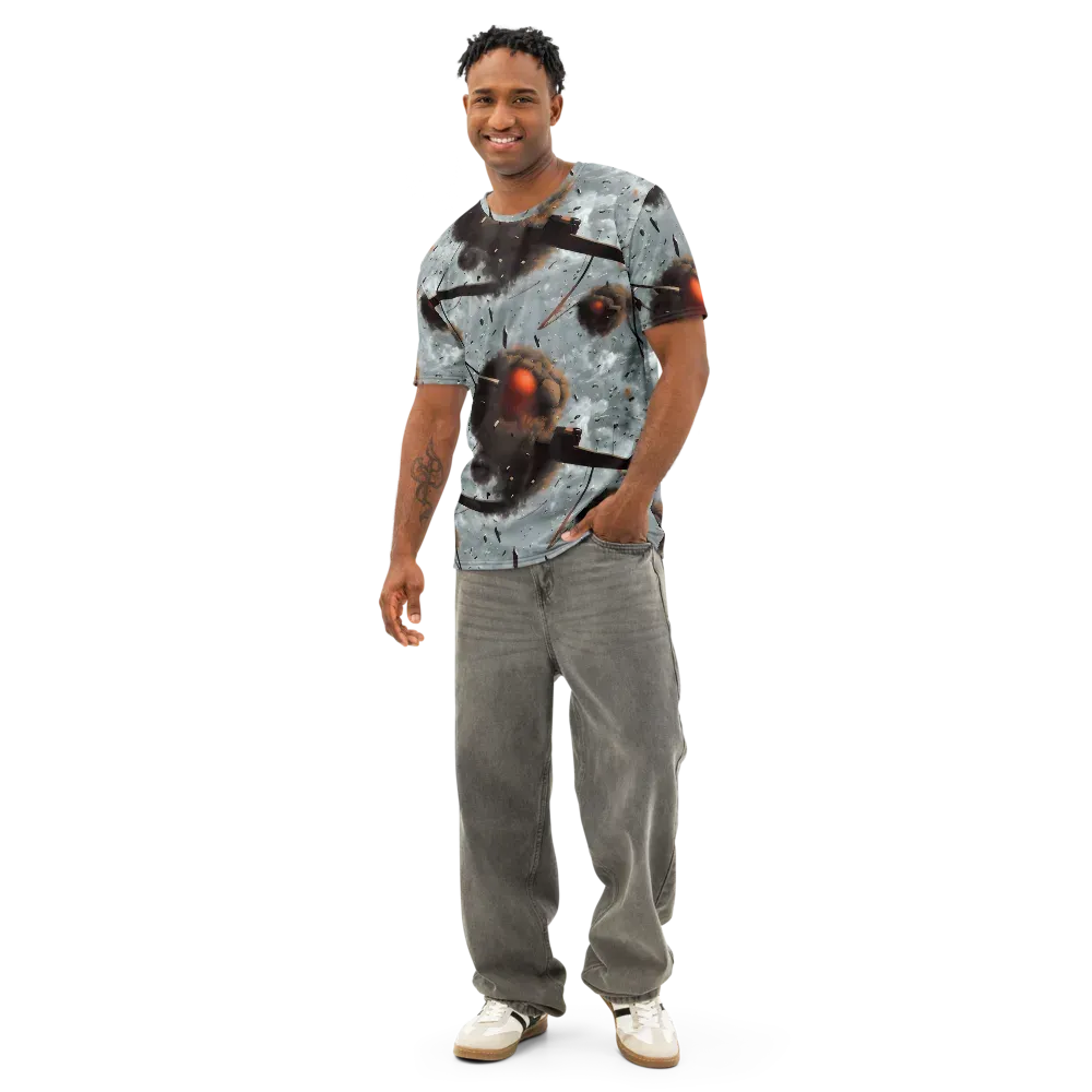 Celestial Collision on Men's Cotton Crew Neck T-Shirt — Front