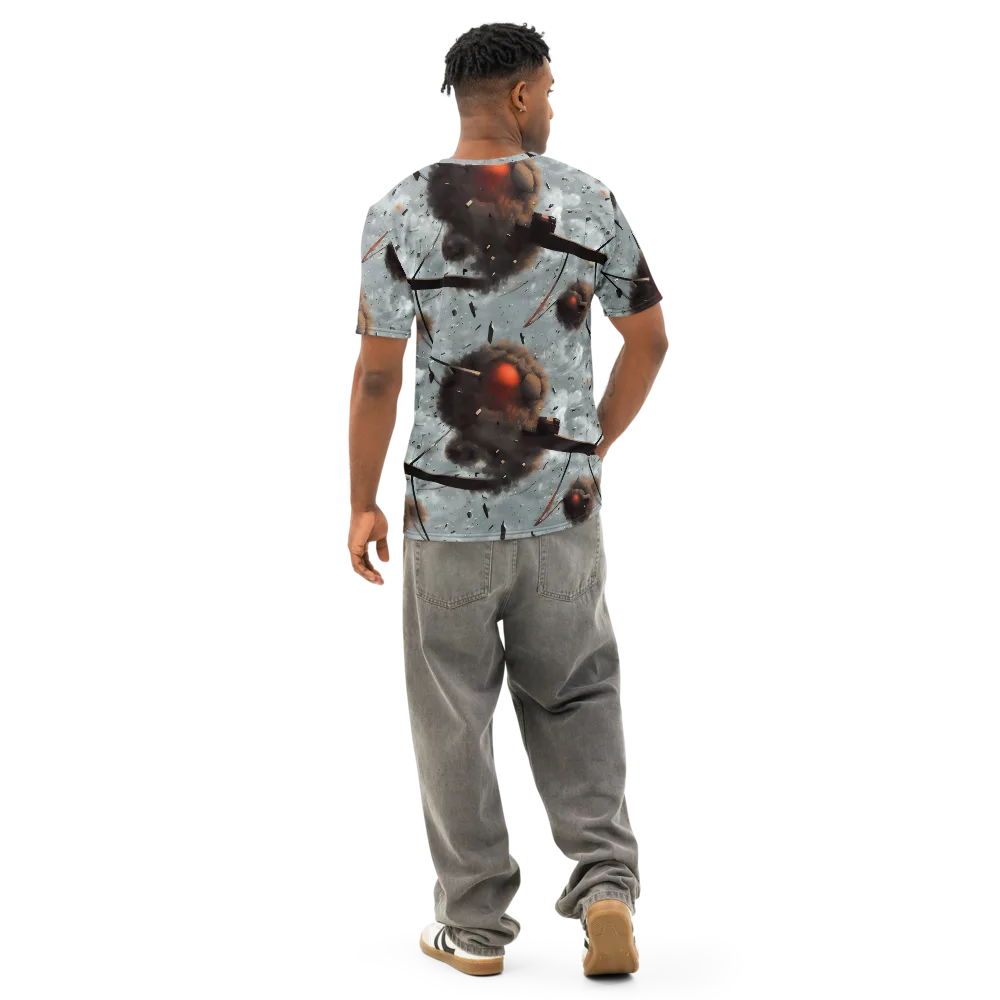 Celestial Collision on Men's Cotton Crew Neck T-Shirt — Back