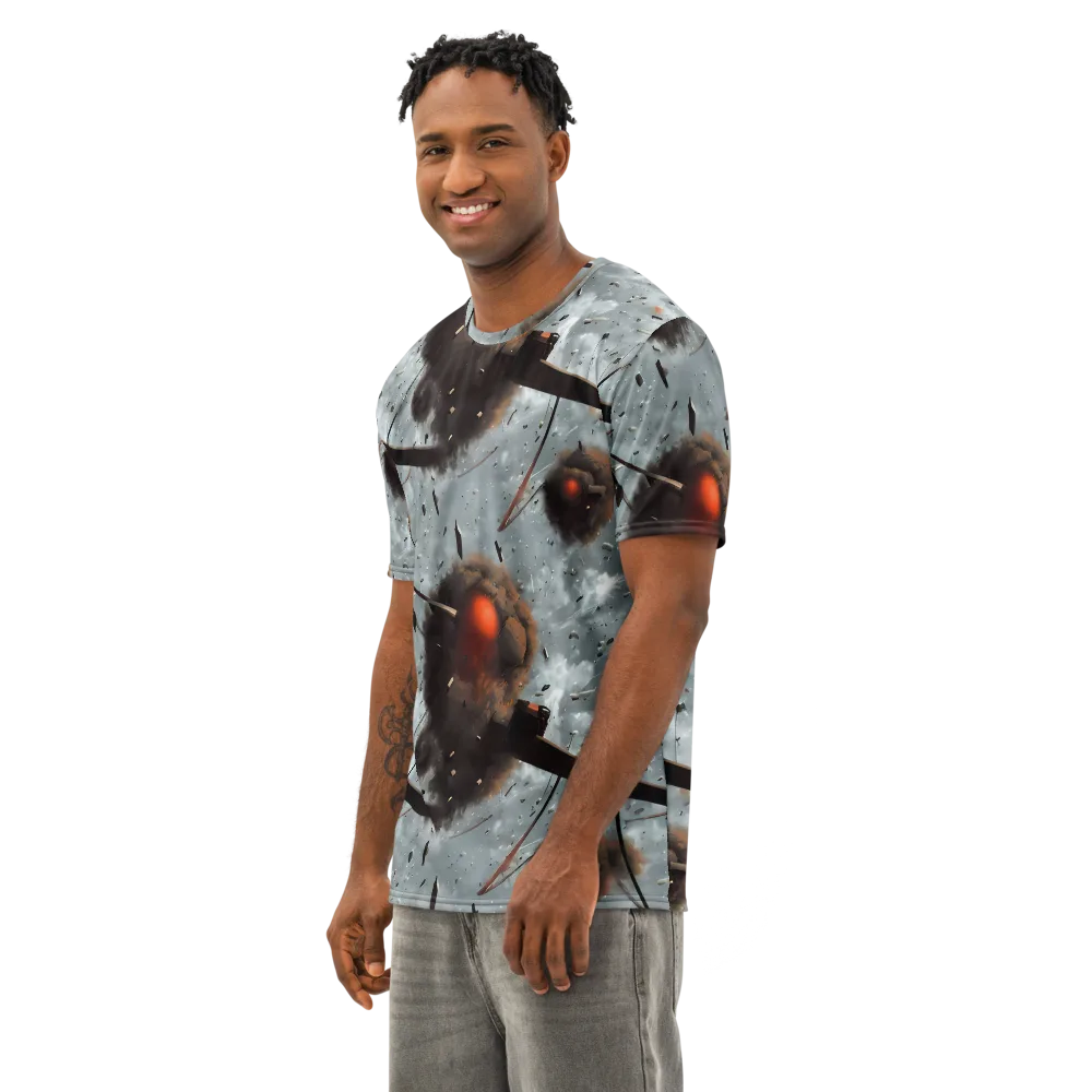 Celestial Collision on Men's Cotton Crew Neck T-Shirt — Left Front
