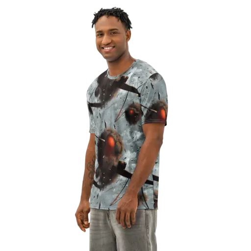 Celestial Collision on a Men's Cotton Crew Neck T-Shirt