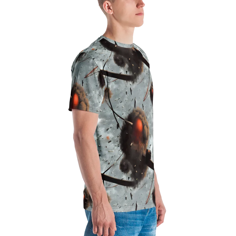 Celestial Collision on Men's Crew Neck T-Shirt — Right