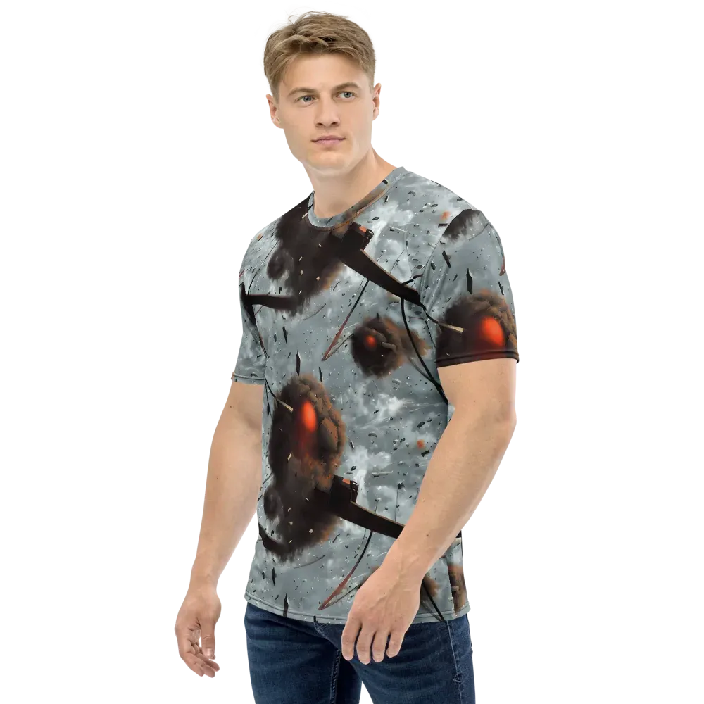 Celestial Collision on Men's Crew Neck T-Shirt — Left