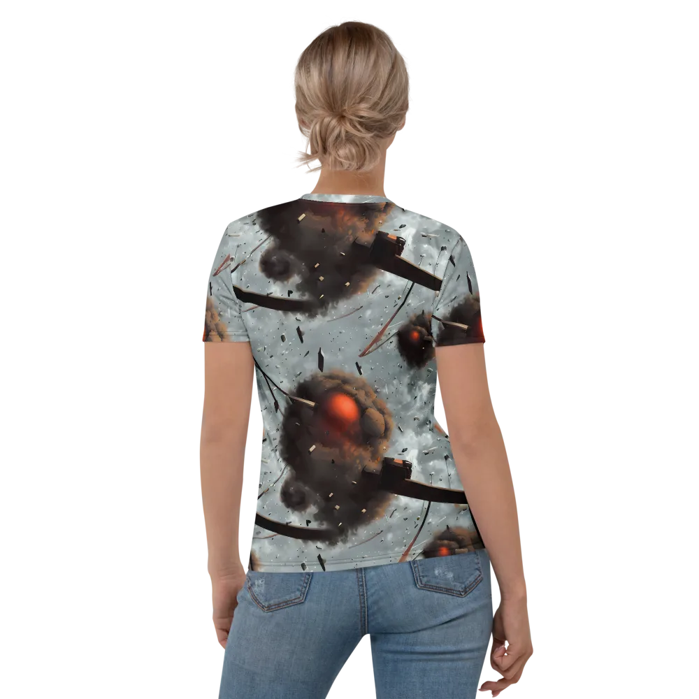 Celestial Collision on Women's Crew Neck T-Shirt — Back