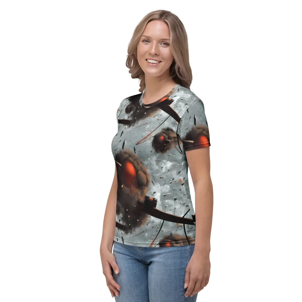 Celestial Collision on Women's Crew Neck T-Shirt — Left