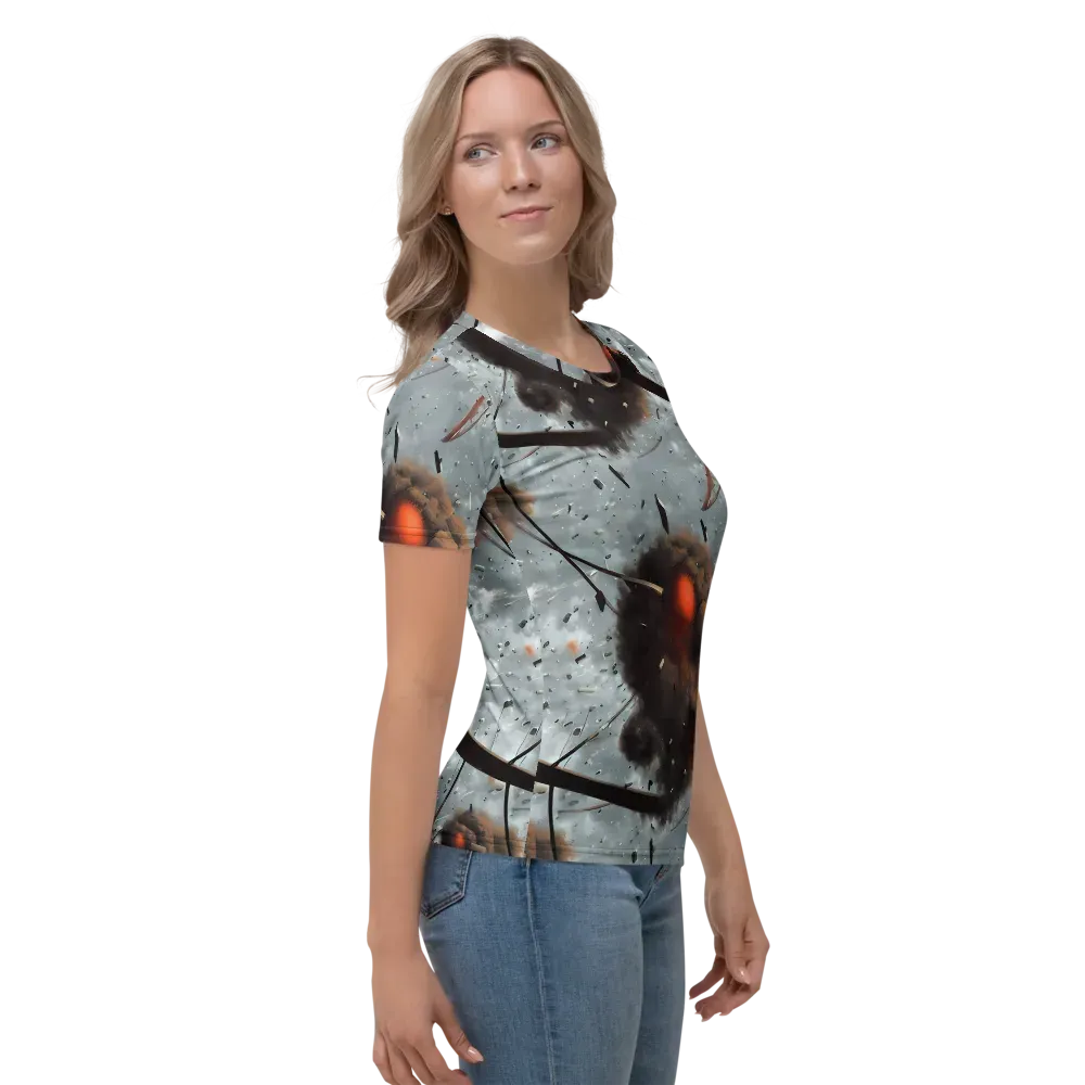 Celestial Collision on Women's Crew Neck T-Shirt — Right