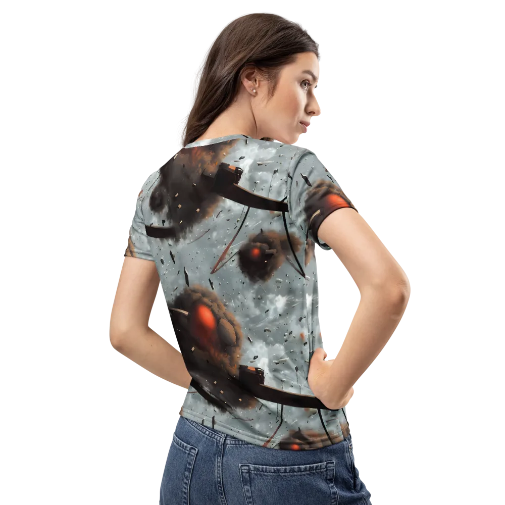 Celestial Collision on Women's Crew Neck T-Shirt — Back