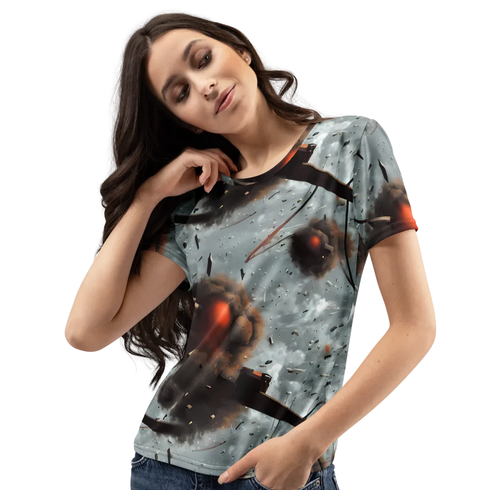 Celestial Collision on Women's Crew Neck T-Shirt — Left Front