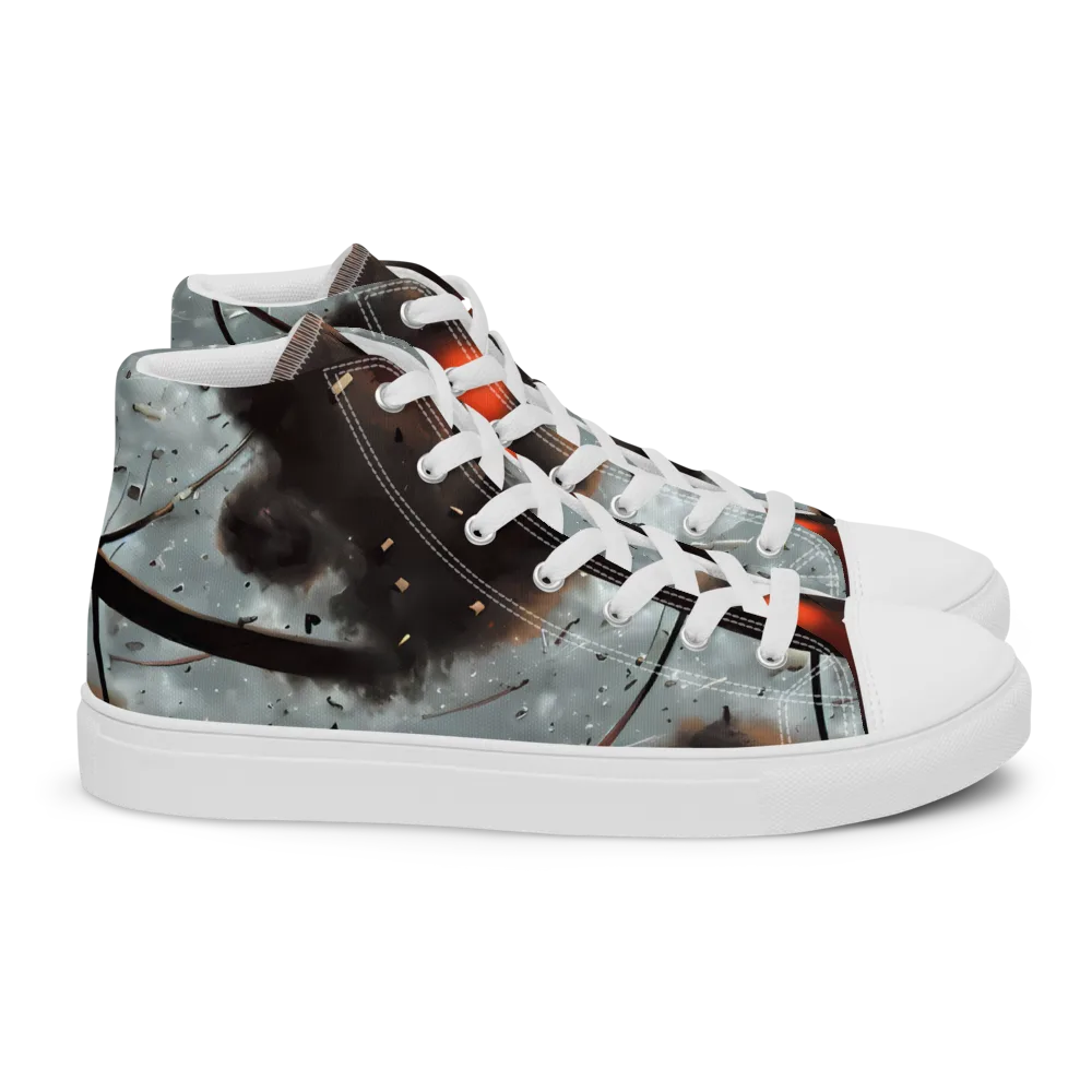 Celestial Collision on Women's High Top Canvas Shoes — Right