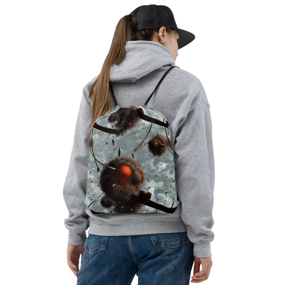 Celestial Collision on Drawstring Bag — Front