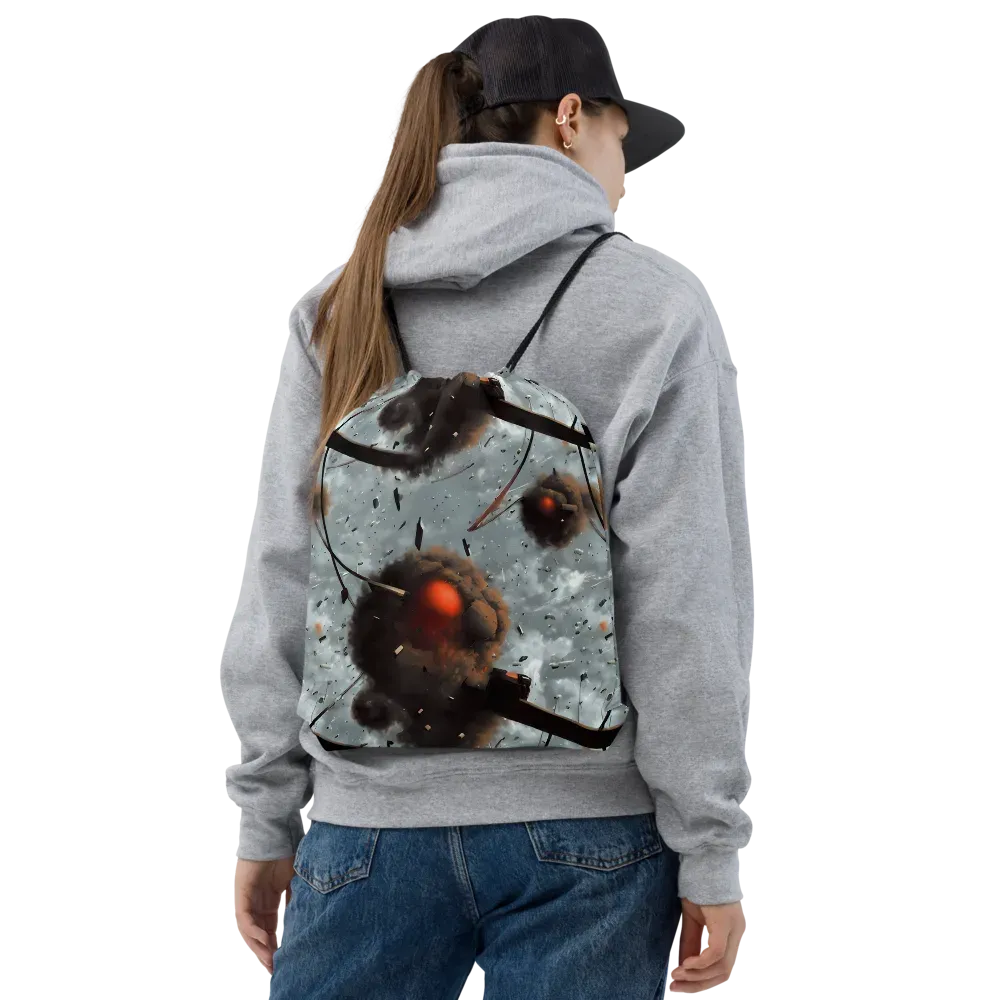 Celestial Collision on Drawstring Bag — Front