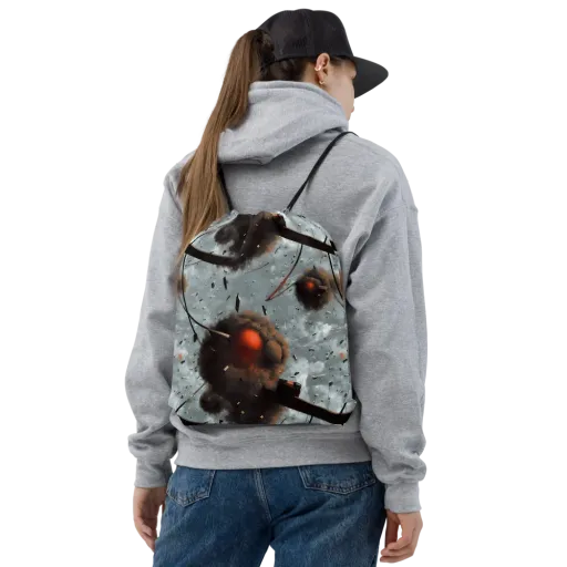 Celestial Collision on a Drawstring Bag