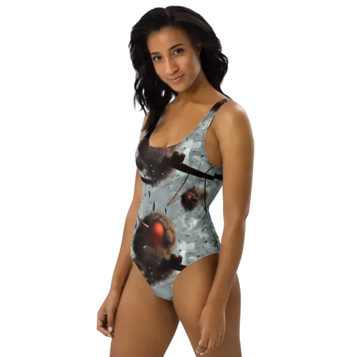 Celestial Collision on a One-Piece Swimsuit