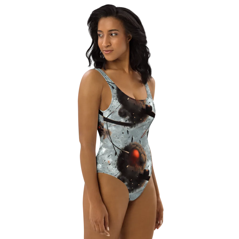Celestial Collision on One-Piece Swimsuit — Right