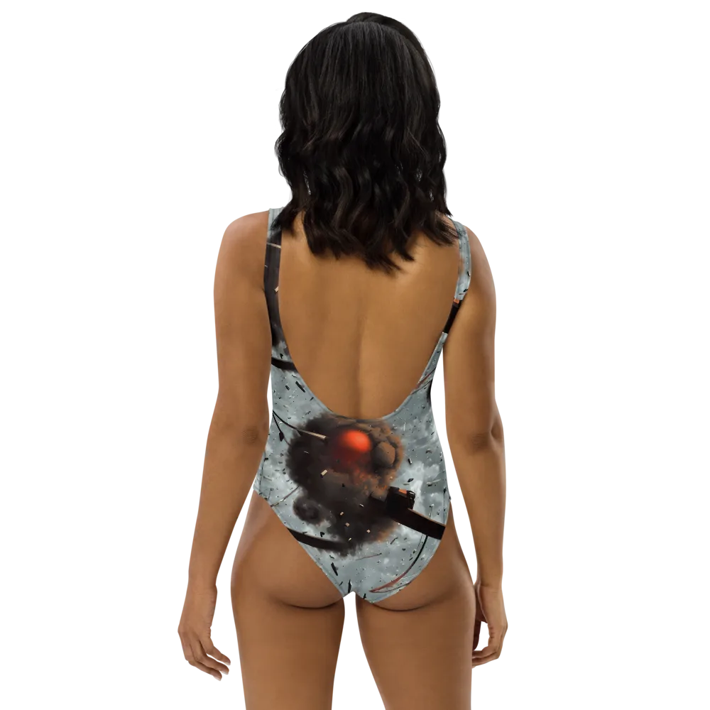 Celestial Collision on One-Piece Swimsuit — Back