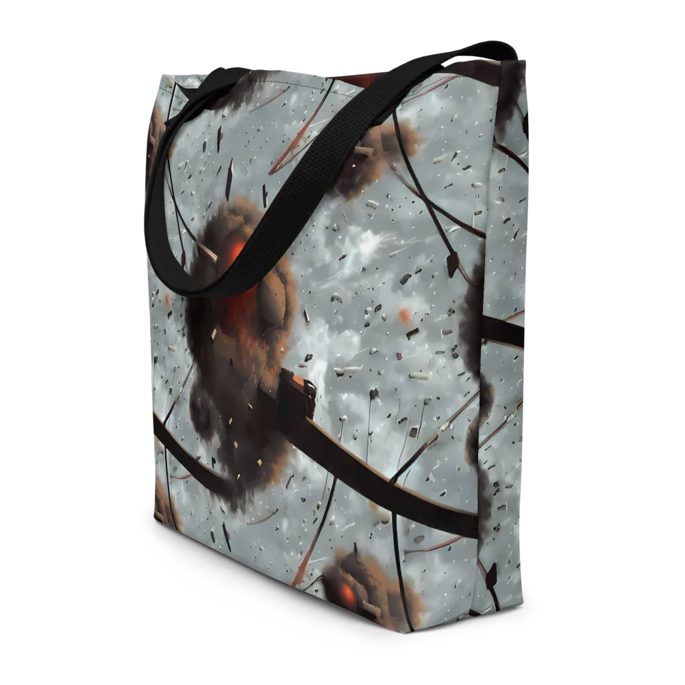 Celestial Collision on Large Tote Bag W/ Pocket — Front