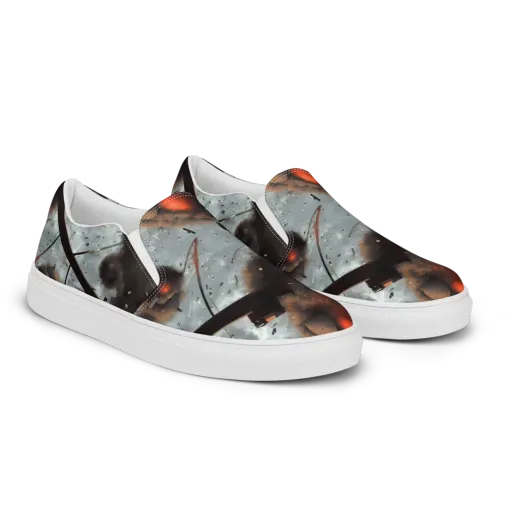 Celestial Collision on a Women's Slip-On Canvas Shoes