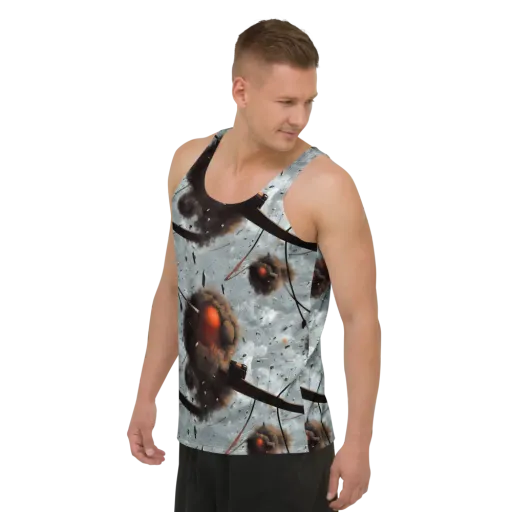 Celestial Collision on a Men's Tank Top