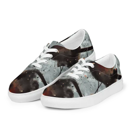 Celestial Collision on a Men's Lace-Up Canvas Shoes