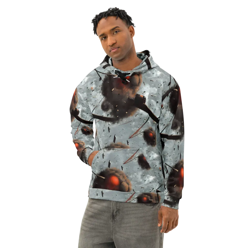 Celestial Collision on Cotton Hoodie — Left Front