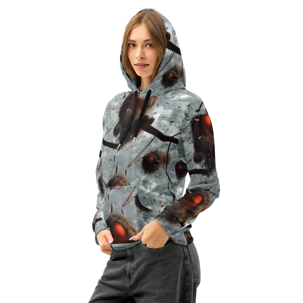 Celestial Collision on Cotton Hoodie — Left Front
