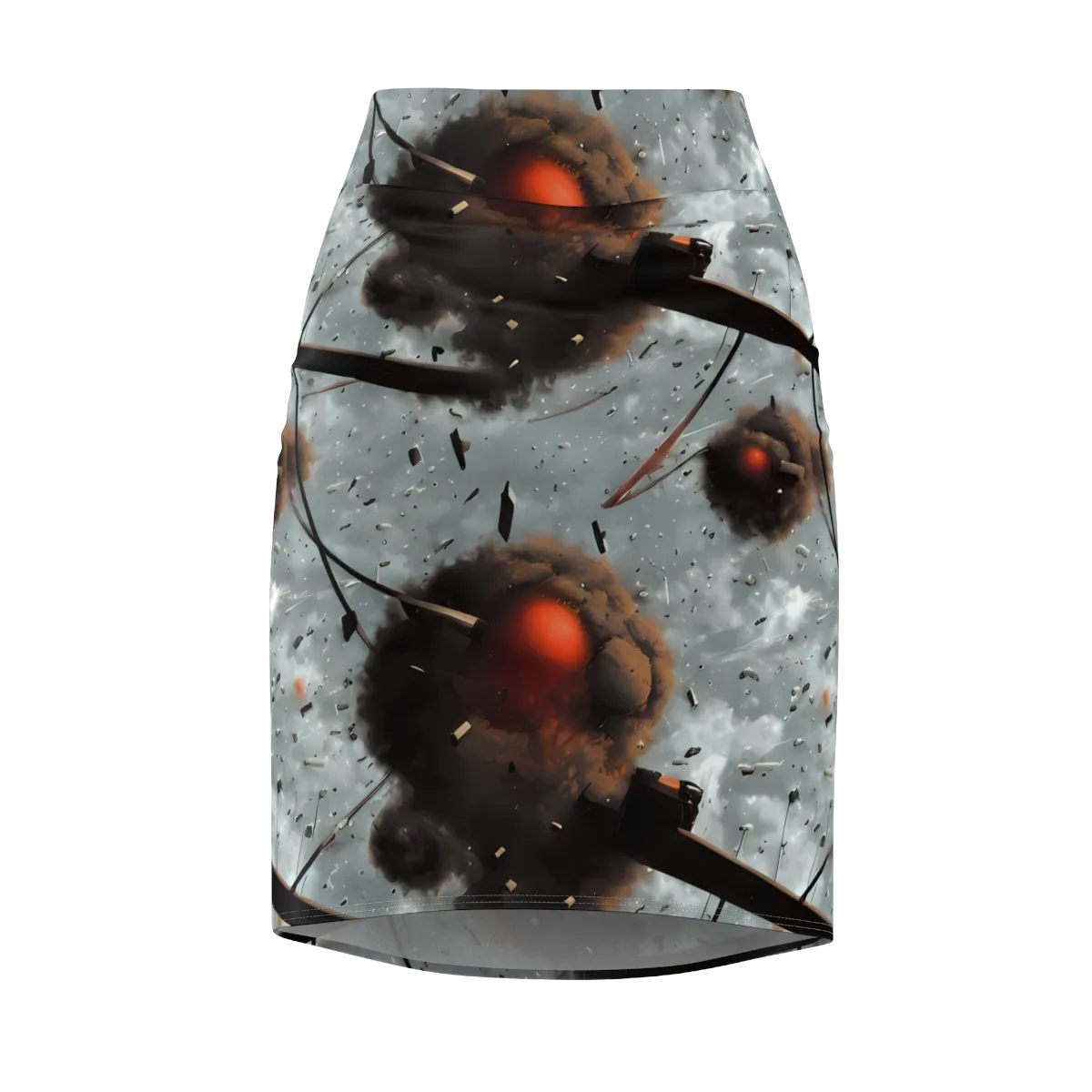 Celestial Collision on Pencil Skirt — Front